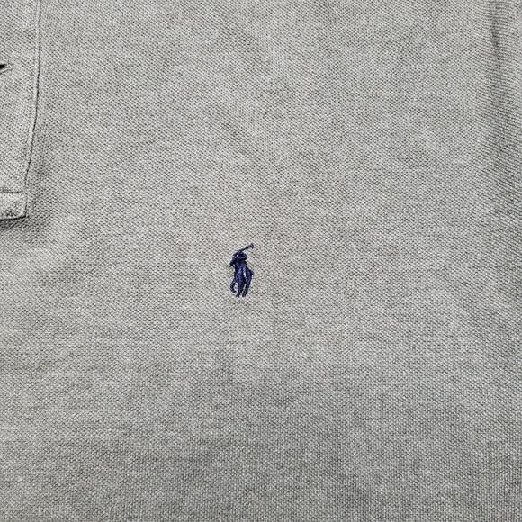 Vintage 90s Polo Ralph Lauren Short Sleeve Collared Shirt Gray Green Preppy XL - Picture 5 of 8